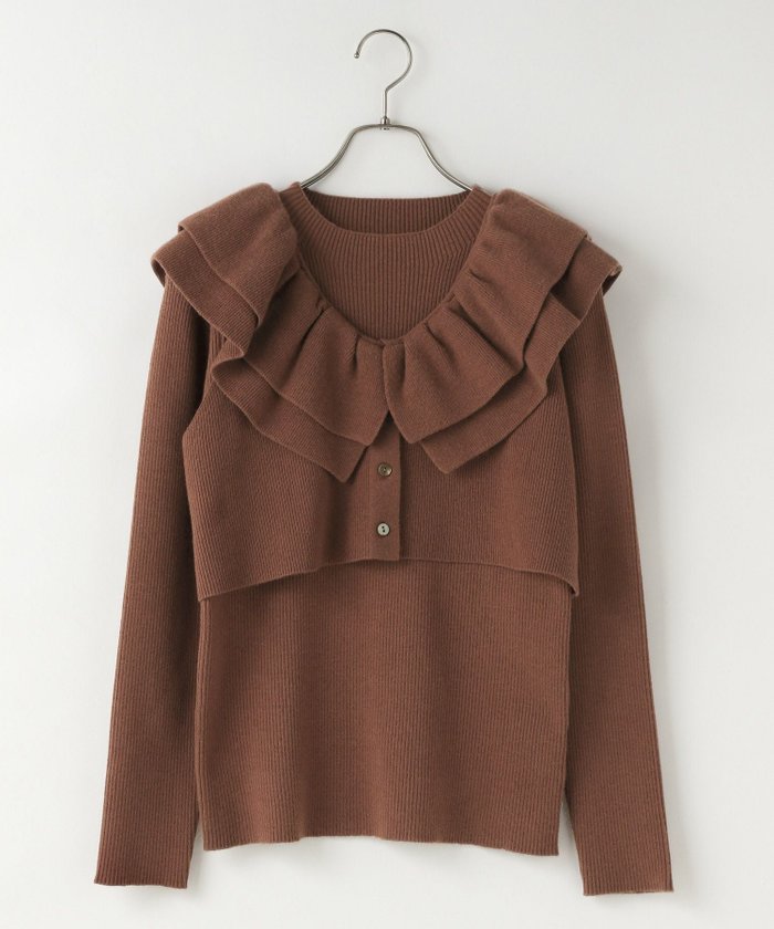 【ローリーズファーム/LOWRYS FARM】のフリル2PニットLS インテリア・キッズ・メンズ・レディースファッション・服の通販 founy(ファニー) https://founy.com/ ファッション Fashion レディースファッション Fashion for Women トップス・カットソー Cut & Sew Tops ニット Knit Tops & Sweaters ショート Short, Short Length ストレッチ Stretch, Stretchy Fabric フェミニン Feminine, Girly フリル Frill, Ruffle ベスト Vest, Waistcoat |ID: prp329100004754909 ipo3291000000034729878