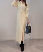 【ジュノア/JUNOAH】の微起毛ウエストベルトシャツワンピース アイボリー|ID: prp329100004754943 ipo3291000000034393019