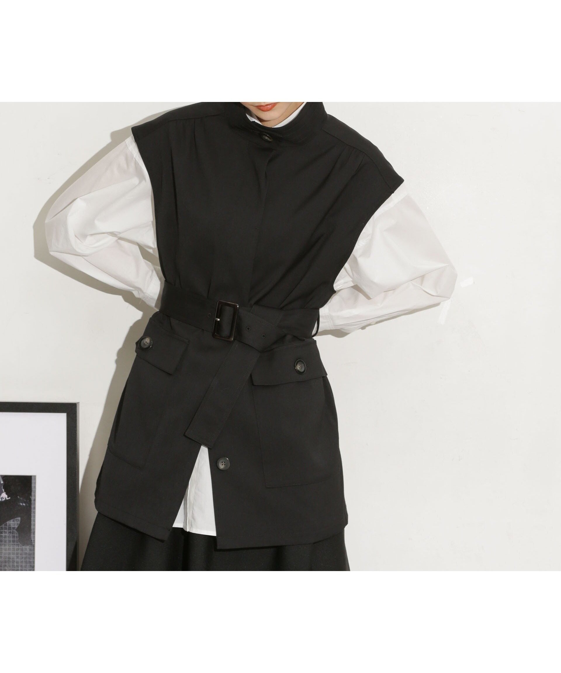 【ナノ ユニバース/nano universe】のベルト付きスタンドベスト 人気、トレンドファッション・服の通販 founy(ファニー) 　ファッション　Fashion　レディースファッション　Fashion for Women　アウター　Coat / Outerwear Collection　トップス・カットソー　Cut & Sew Tops　ベスト&ジレ / 重ね着スタイル　Vests & Gilets　ベルト&ウエストマーク　Belts & Waist Accessories　インナー　Innerwear　ウォッシャブル　Machine Washable　スタンド　Stand Collar, Upright Stand　ツイル　Twist, Twisted Detail　フラップ　Flap, Flap Pocket　ベスト　Vest, Waistcoat　ベーシック　Basic, Essential　ポケット　Pocket, Pocket Detail　ミリタリー　Military, Army Style　ロング　Long, Long-Length　おすすめ　Recommended / Our Picks　2023年　2023　2023-2024秋冬・A/W　Autumn/Winter 2023–24 AW23–24　 other-1|ID: prp329100004754971 ipo3291000000034393313