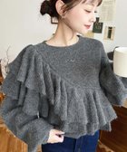 【モーメントプラス/moment+ / MEN】のアシメフリルもちもちニットプルオーバー チャコールグレー|ID: prp329100004754994 ipo3291000000034814256