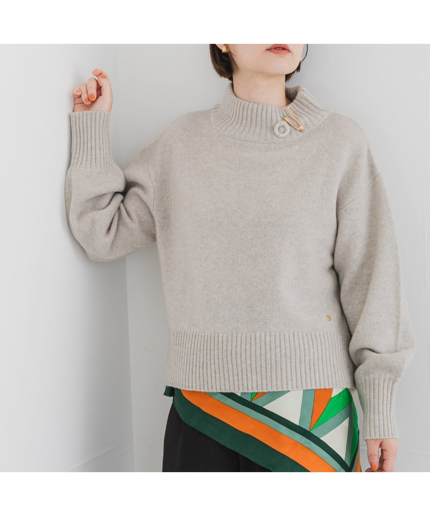 【アーバンリサーチ ロッソ/URBAN RESEARCH ROSSO】のF by ROSSO ハミルトンハイネックニット インテリア・キッズ・メンズ・レディースファッション・服の通販 founy(ファニー) 　ファッション　Fashion　レディースファッション　Fashion for Women　トップス・カットソー　Cut & Sew Tops　ニット　Knit Tops & Sweaters　2025年　2025　2025-2026秋冬・A/W　Autumn/Winter 2025–26 AW25–26　冬　Winter / This Winter　ショート　Short, Short Length　デニム　Denim, Jeans Material　トレンド　Trend, Trending Now　ハイネック　High Neck, Mock Neck　プレート　Plate, Dish　ロング　Long, Long-Length　エレガント 上品　Elegant　A/W・秋冬　Autumn/Winter　L/GREIGE|ID: prp329100004755087 ipo3291000000034574845