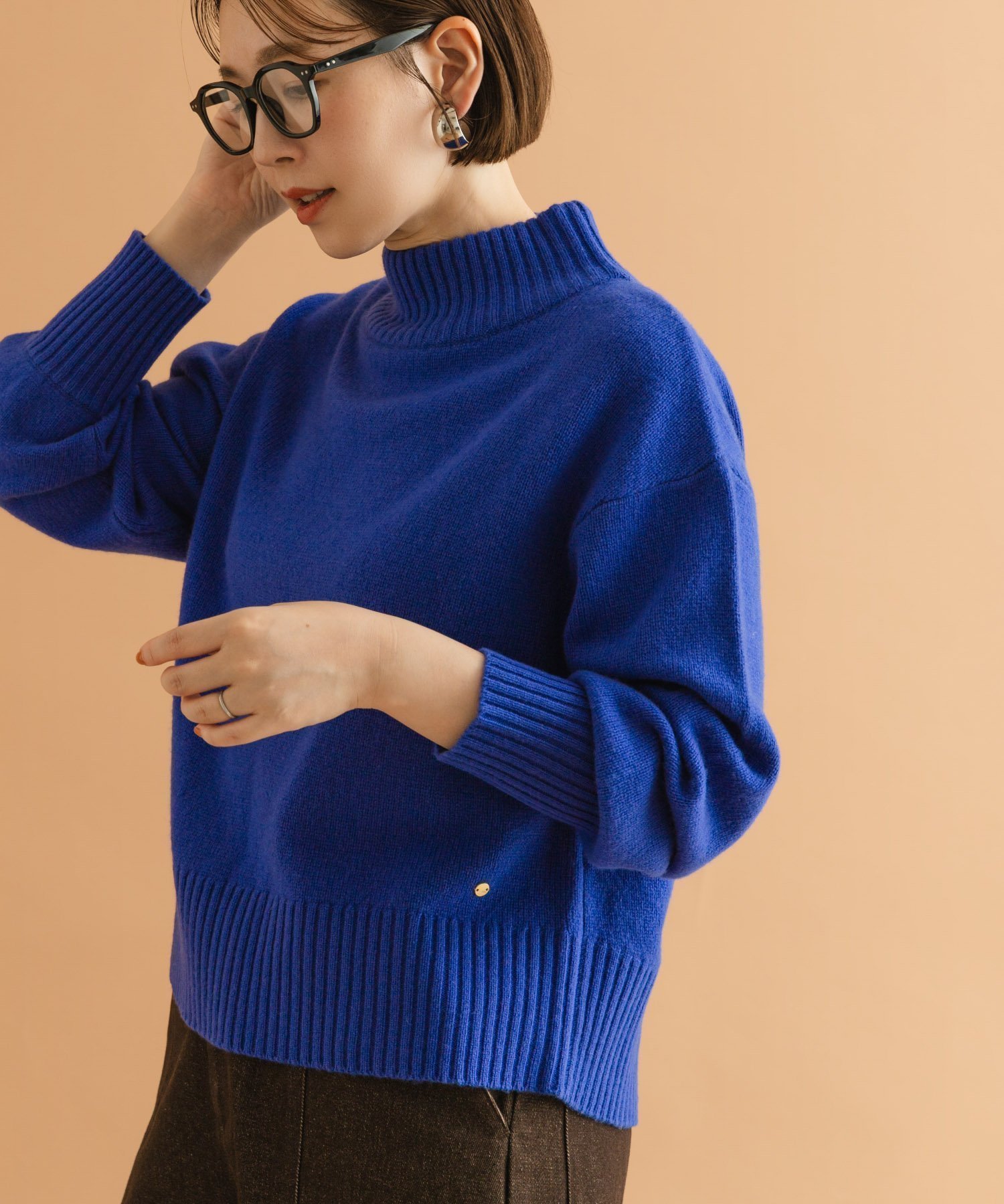 【アーバンリサーチ ロッソ/URBAN RESEARCH ROSSO】のF by ROSSO ハミルトンハイネックニット インテリア・キッズ・メンズ・レディースファッション・服の通販 founy(ファニー) 　ファッション　Fashion　レディースファッション　Fashion for Women　トップス・カットソー　Cut & Sew Tops　ニット　Knit Tops & Sweaters　2025年　2025　2025-2026秋冬・A/W　Autumn/Winter 2025–26 AW25–26　冬　Winter / This Winter　ショート　Short, Short Length　デニム　Denim, Jeans Material　トレンド　Trend, Trending Now　ハイネック　High Neck, Mock Neck　プレート　Plate, Dish　ロング　Long, Long-Length　エレガント 上品　Elegant　A/W・秋冬　Autumn/Winter　BLUE|ID: prp329100004755087 ipo3291000000034574848