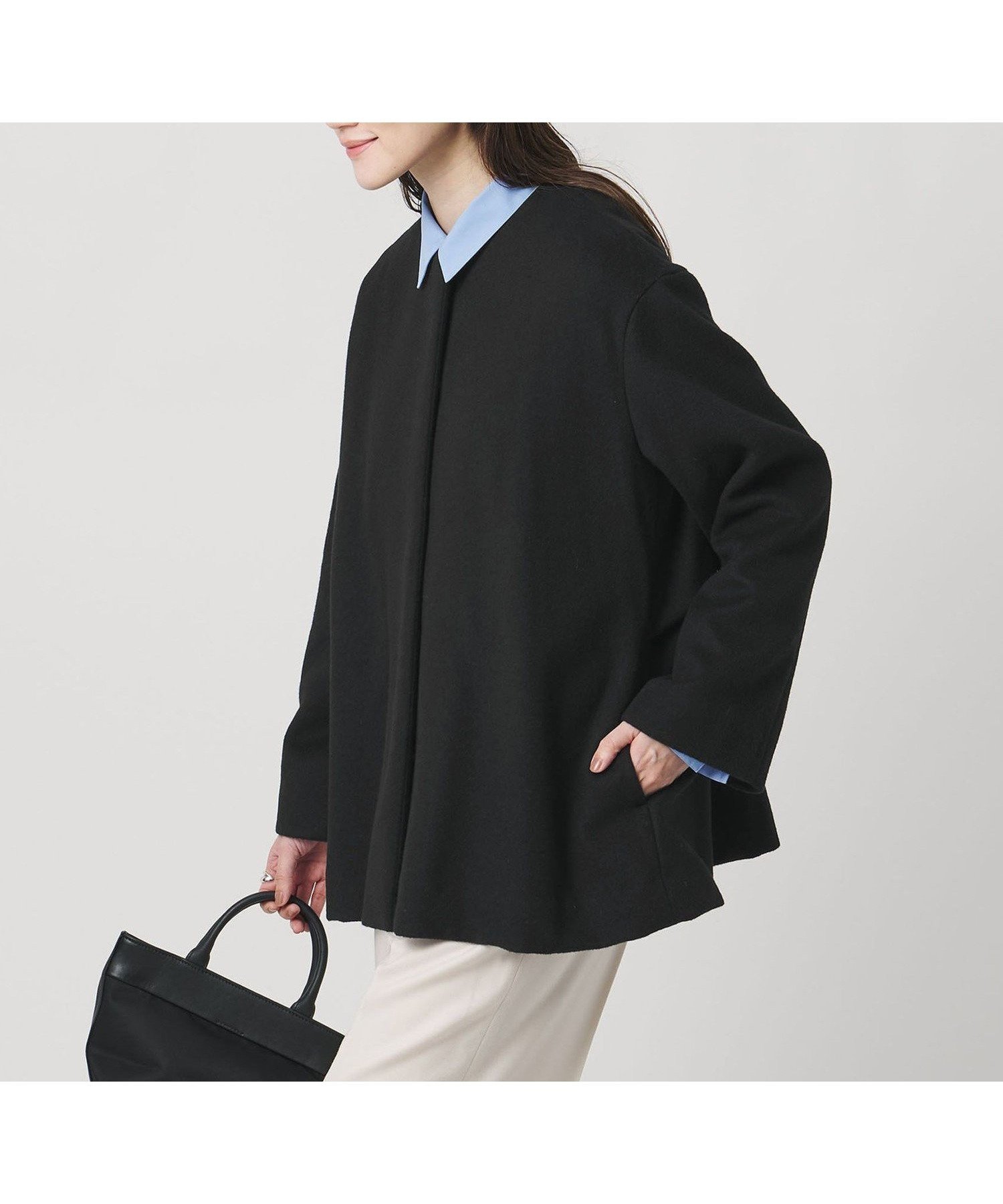 【ユナイテッドアローズ/UNITED ARROWS】のバック フレア ショート コート インテリア・キッズ・メンズ・レディースファッション・服の通販 founy(ファニー) 　ファッション　Fashion　レディースファッション　Fashion for Women　アウター　Coat / Outerwear Collection　コート・ロングコート・ピーコート　Long Coats, Peacoats & More　ショート　Short, Short Length　バランス　Balance, Style Balance　フレア　Flare, Flared　ワイド　Wide, Wide Fit　別注　Limited Edition, Custom Order　BLACK|ID: prp329100004755124 ipo3291000000034934518