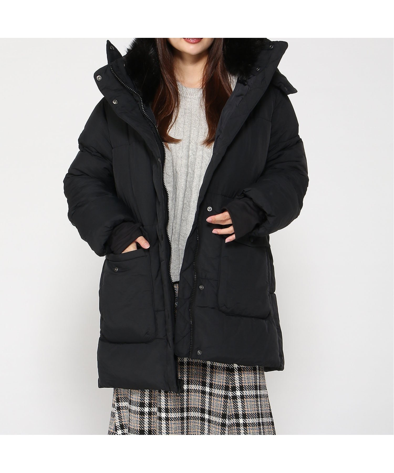 【ギャップ/GAP】のNOV PUFFER FUR COLLAR MIDI インテリア・キッズ・メンズ・レディースファッション・服の通販 founy(ファニー) 　ファッション　Fashion　レディースファッション　Fashion for Women　おすすめ　Recommended / Our Picks　カフス　Cuff Design　クラシック　Classic, Timeless Style　ストレート　Straight, Straight Cut　チュニック　Tunic, Long Top　フィット　Fit, Slim Fit　フロント　Front, Front Design　リラックス　Relax, Relaxed Fit　ルーズ　Loose, Oversized　ロング　Long, Long-Length　長袖　Long Sleeve, Full Sleeve　BLACK|ID: prp329100004755151 ipo3291000000034395121