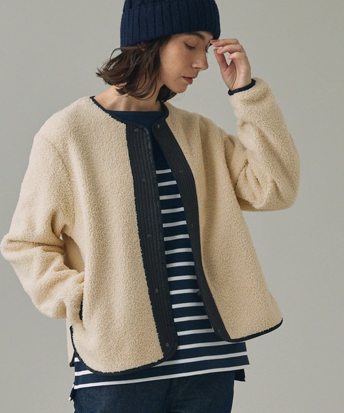 【エーグル/AIGLE】のショートシェルパ テリー ノーカラージャケット インテリア・キッズ・メンズ・レディースファッション・服の通販 founy(ファニー) https://founy.com/ ファッション Fashion レディースファッション Fashion for Women アウター Coat / Outerwear Collection レディースジャケット・軽アウター Jackets ノーカラージャケット / シンプル上品コーデ Collarless Jackets ショート Short, Short Length ジャケット Jacket, Outerwear モダン Modern, Contemporary リラックス Relax, Relaxed Fit |ID: prp329100004755162 ipo3291000000034395235