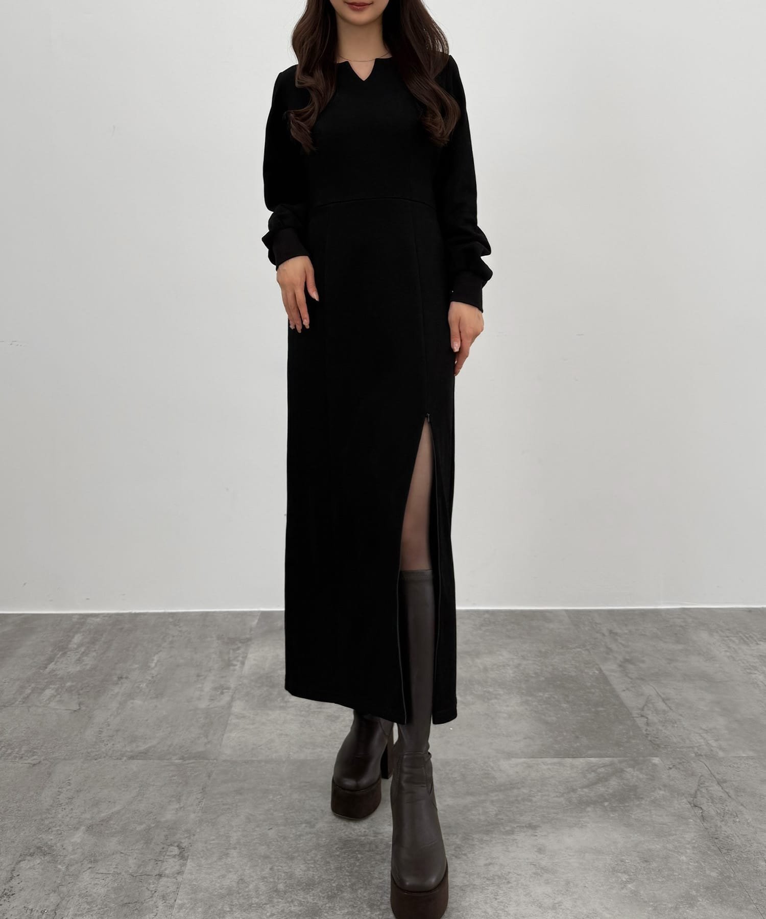 【ジュノア/JUNOAH】のCENEA 裏起毛裾ファスナーIラインワンピース 人気、トレンドファッション・服の通販 founy(ファニー) ファッション Fashion レディースファッション Fashion for Women ワンピース Dresses other-1|ID: prp329100004755176 ipo3291000000034395324