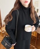 【モーメントプラス/moment+ / MEN】のセットアップニット タートルネックベスト クルーネック長袖ワンピース ブラック|ID: prp329100004755181 ipo3291000000034395343