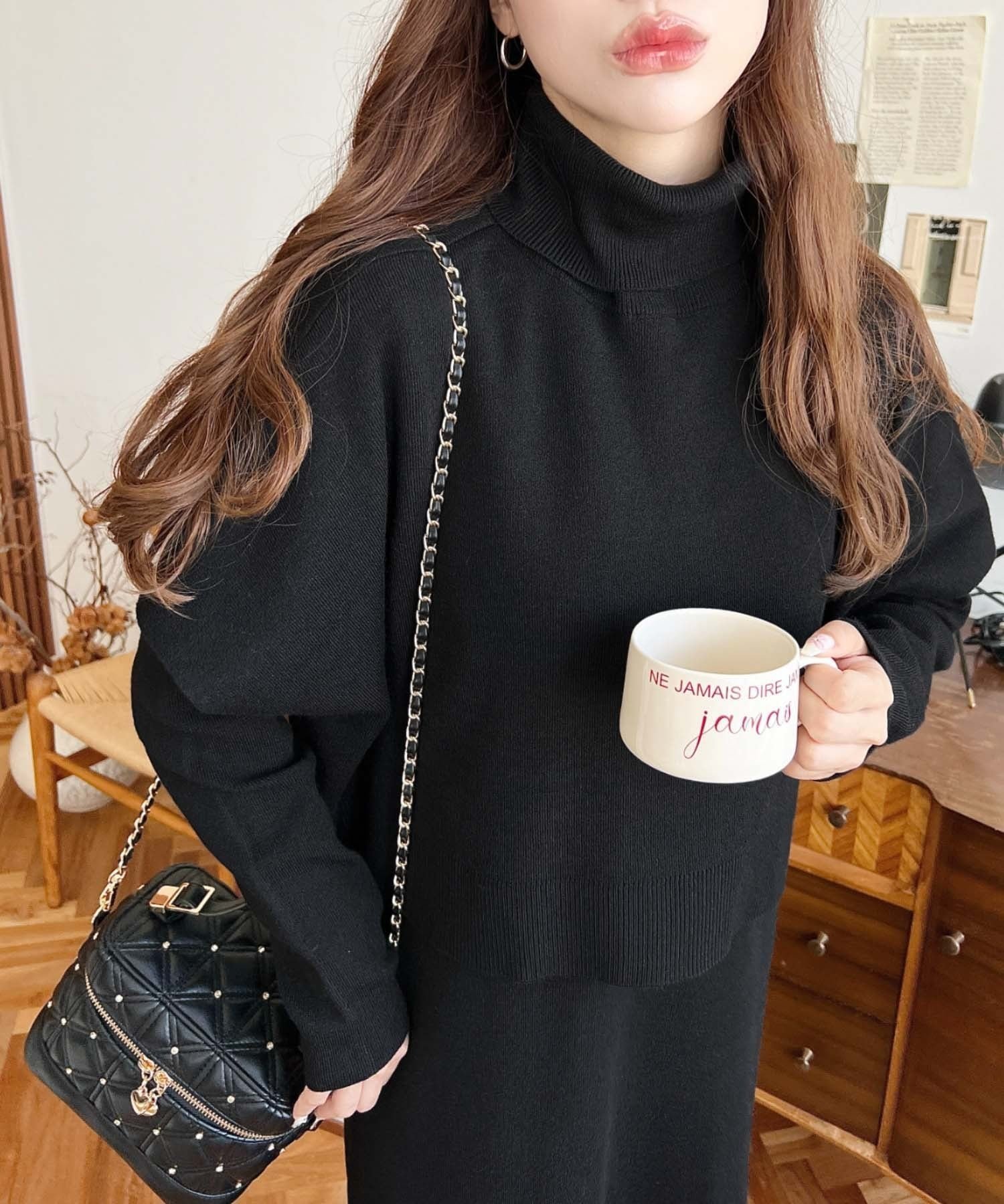 【モーメントプラス/moment+ / MEN】のセットアップニット タートルネックベスト クルーネック長袖ワンピース インテリア・キッズ・メンズ・レディースファッション・服の通販 founy(ファニー) 　ファッション　Fashion　メンズファッション　Fashion for Men　セットアップ　Matching Sets　アクリル　Acrylic Material　アンサンブル　Ensemble Set　ウォッシャブル　Machine Washable　洗える　Machine Washable　シンプル　Simple, Minimal　スウェット / スエット　Sweatshirt, Sweatwear　スニーカー　Sneakers, Trainers　セットアップ　Set-Up, Coordinated Outfit　タートルネック　Turtleneck, High Neck　トレンド　Trend, Trending Now　長袖　Long Sleeve, Full Sleeve　ベスト　Vest, Waistcoat　ベーシック　Basic, Essential　再入荷　Restock / Back in Stock　プチプライス・低価格　Affordable / Budget Price　ブラック|ID: prp329100004755181 ipo3291000000034728479