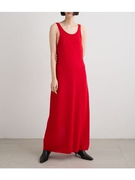 【ミースロエ/MIESROHE】のアルパカ混シャギーニットキャミワンピース インテリア・キッズ・メンズ・レディースファッション・服の通販 founy(ファニー) 　ファッション　Fashion　レディースファッション　Fashion for Women　ワンピース　Dresses　キャミソールワンピース　Camisole Dresses　スマート　Smart, Elegant　ロング　Long, Long-Length　RED[046]|ID: prp329100004755196 ipo3291000000034395430