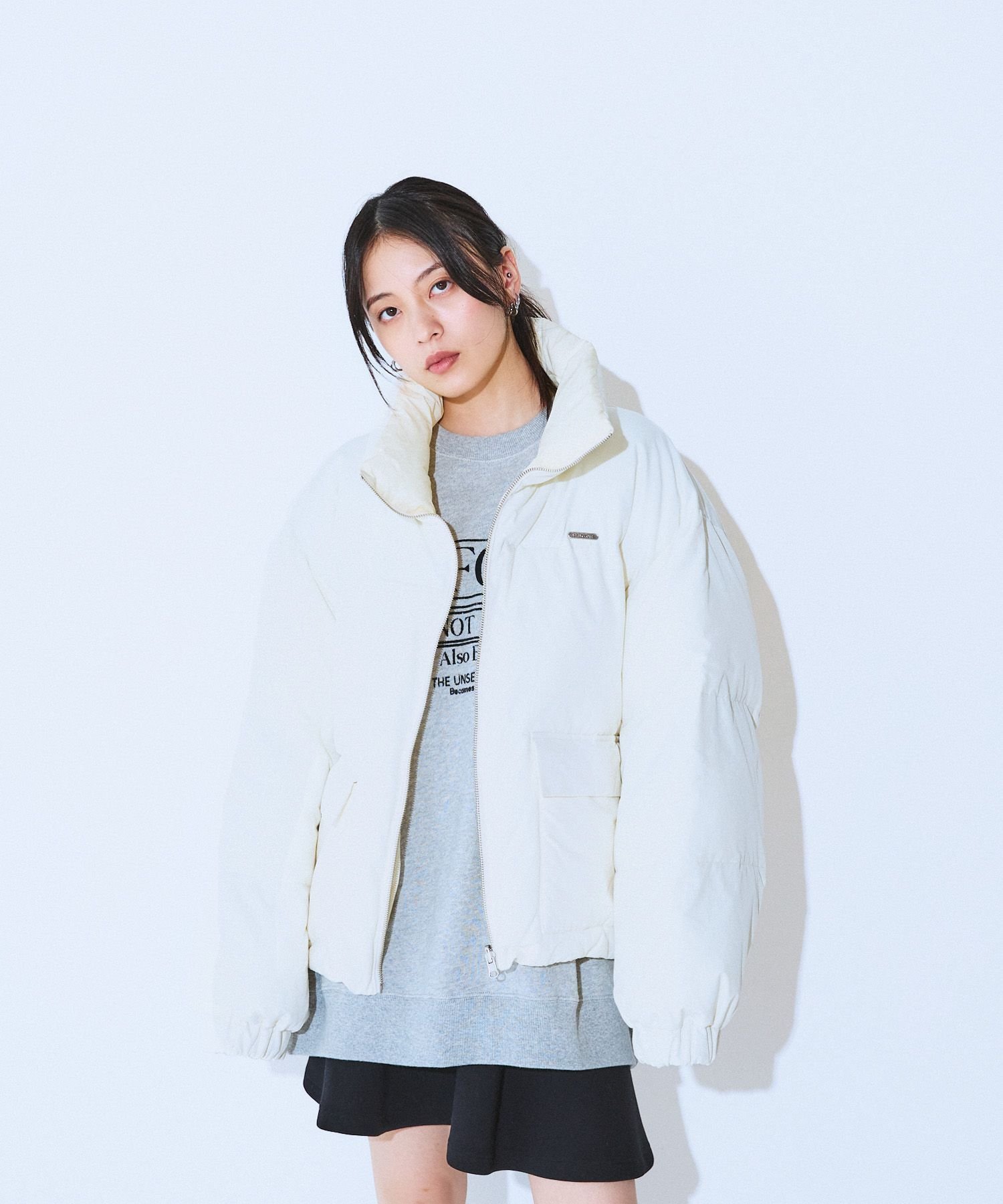 【ジーナシス/JEANASiS】のリバーシブルボリュームスタンドパファーコート インテリア・キッズ・メンズ・レディースファッション・服の通販 founy(ファニー) 　ファッション　Fashion　レディースファッション　Fashion for Women　アウター　Coat / Outerwear Collection　コート・ロングコート・ピーコート　Long Coats, Peacoats & More　クラシック　Classic, Timeless Style　ジャケット　Jacket, Outerwear　スラックス　Slacks, Dress Pants　チェック　Check, Plaid, Tartan　デニム　Denim, Jeans Material　トレンド　Trend, Trending Now　プレート　Plate, Dish　ボトム　Bottoms, Lower Wear　ポケット　Pocket, Pocket Detail　リバーシブル　Reversible, Two-Sided　おすすめ　Recommended / Our Picks　オフホワイト|ID: prp329100004755203 ipo3291000000034511964