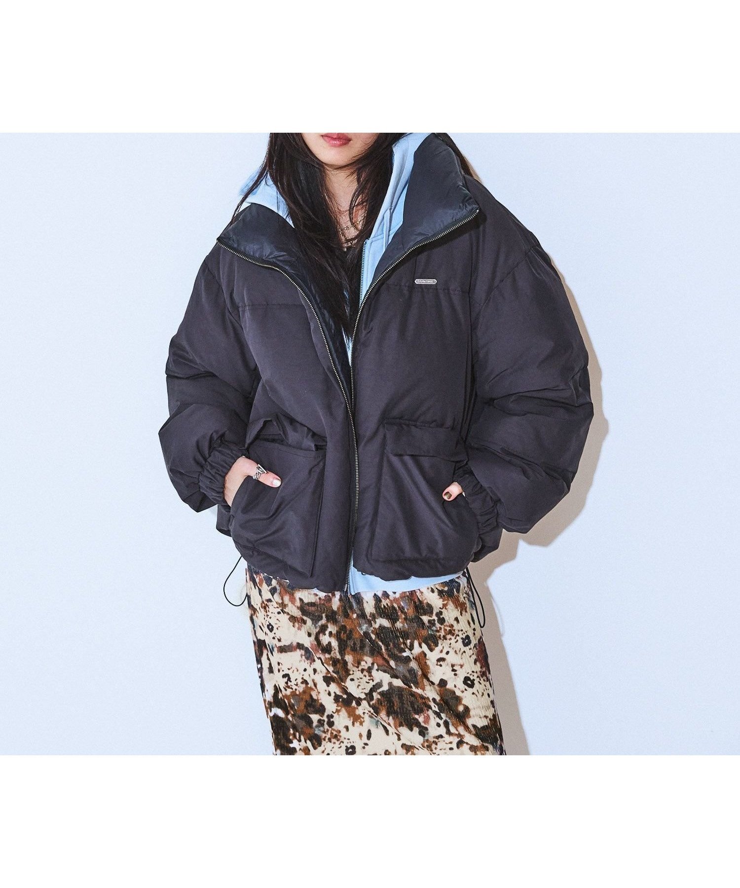 【ジーナシス/JEANASiS】のリバーシブルボリュームスタンドパファーコート インテリア・キッズ・メンズ・レディースファッション・服の通販 founy(ファニー) 　ファッション　Fashion　レディースファッション　Fashion for Women　アウター　Coat / Outerwear Collection　コート・ロングコート・ピーコート　Long Coats, Peacoats & More　クラシック　Classic, Timeless Style　ジャケット　Jacket, Outerwear　スラックス　Slacks, Dress Pants　チェック　Check, Plaid, Tartan　デニム　Denim, Jeans Material　トレンド　Trend, Trending Now　プレート　Plate, Dish　ボトム　Bottoms, Lower Wear　ポケット　Pocket, Pocket Detail　リバーシブル　Reversible, Two-Sided　おすすめ　Recommended / Our Picks　ブラック|ID: prp329100004755203 ipo3291000000034511967