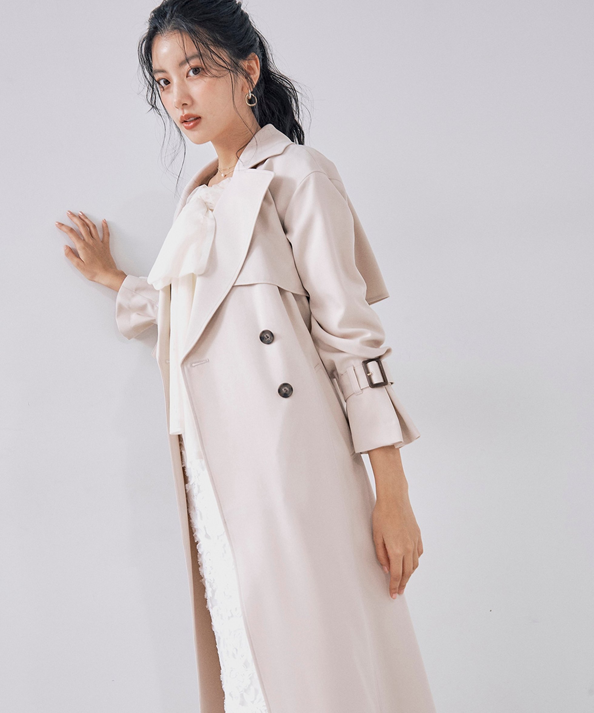 【プロポーション ボディドレッシング/PROPORTION BODY DRESSING】のベーシックロングトレンチ インテリア・キッズ・メンズ・レディースファッション・服の通販 founy(ファニー)  ファッション Fashion レディースファッション Fashion for Women ベーシック Basic, Essential ロング Long, Long-Length 定番 Standard, Basic Item ビジネス 仕事 通勤 Business / Work / Commuting ベージュ|ID: prp329100004755260 ipo3291000000034396005