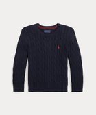 【ラルフローレン/RALPH LAUREN / KIDS】の(ボーイズ 2才~7才)ケーブルニット コットン セーター 人気、トレンドファッション・服の通販 founy(ファニー) ファッション Fashion キッズファッション Fashion for Kids ウォッシュ Washed Finish カフス Cuff Design セーター Sweater, Knitwear ボーイズ Boyish, Boy Style リブニット Rib Knit, Ribbed Knit 長袖 Long Sleeve, Full Sleeve thumbnail 410ネイビー|ID: prp329100004755319 ipo3291000000035128355