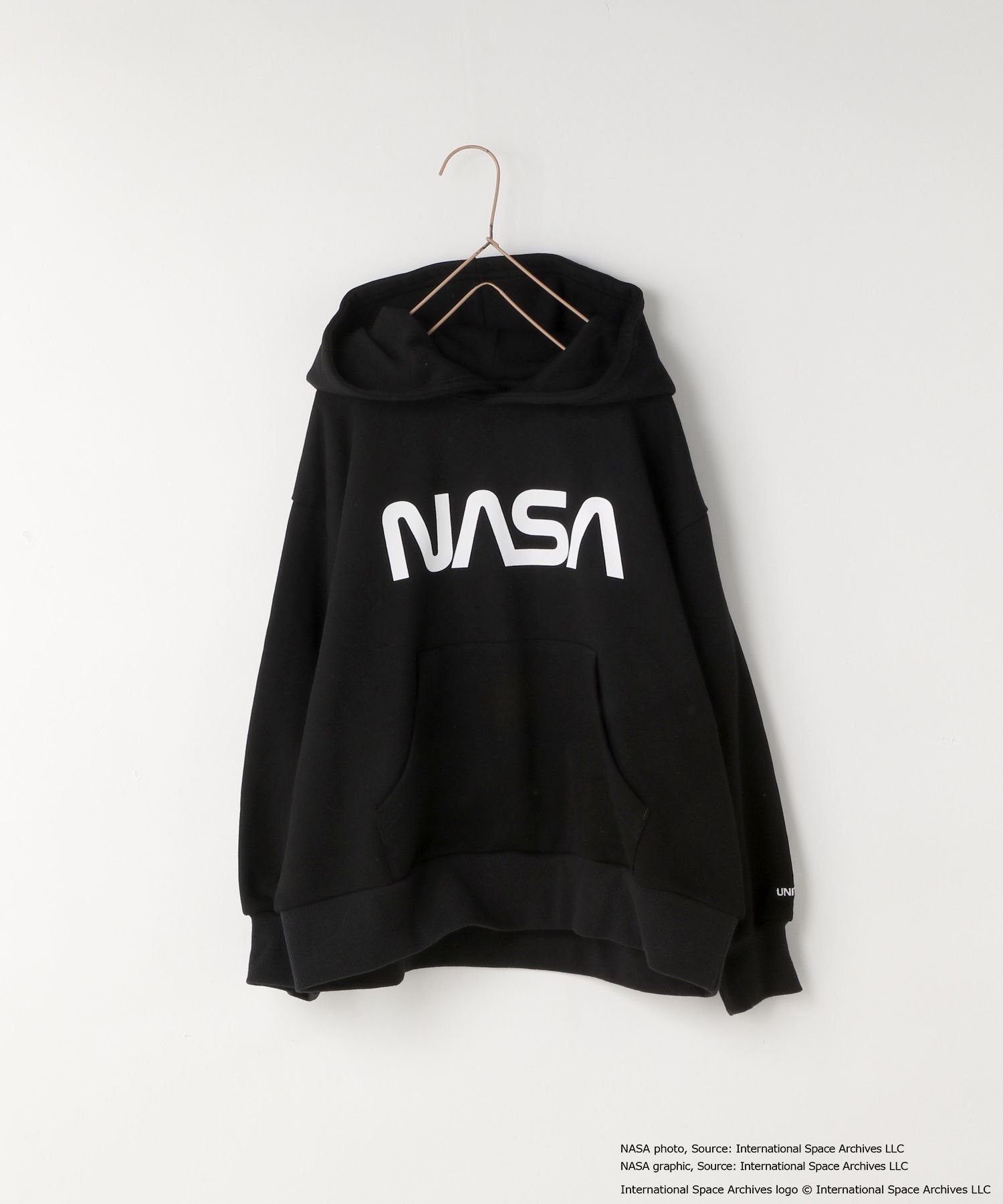 【ローリーズファーム/LOWRYS FARM / KIDS】のNASAロゴフーディー インテリア・キッズ・メンズ・レディースファッション・服の通販 founy(ファニー) 　ファッション　Fashion　キッズファッション　Fashion for Kids　おすすめ　Recommended / Our Picks　セットアップ　Set-Up, Coordinated Outfit　フロント　Front, Front Design　プリント　Print, Printed Pattern　ロング　Long, Long-Length　ブラック|ID: prp329100004755320 ipo3291000000034625109