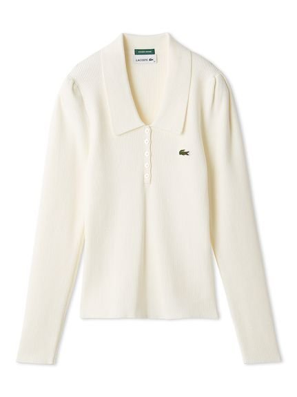 【スナイデル/SNIDEL】のLACOSTE/ポロリブニット インテリア・キッズ・メンズ・レディースファッション・服の通販 founy(ファニー) 　ファッション　Fashion　レディースファッション　Fashion for Women　トップス・カットソー　Cut & Sew Tops　ニット　Knit Tops & Sweaters　ウェーブ　Wavy Pattern　クラシカル　Classical, Vintage-Inspired　コレクション　Collection, Seasonal Line　ストレート　Straight, Straight Cut　スペシャル　Special, Limited Edition　スマート　Smart, Elegant　タイトスカート　Pencil Skirt, Tight Skirt　フィット　Fit, Slim Fit　フォルム　Silhouette, Form　フォーマル　Formal, Dressy　フランス　France, French　フレンチ　French, French Style　ボーダー　Border, Stripe　リブニット　Rib Knit, Ribbed Knit　おすすめ　Recommended / Our Picks　WHT[001]|ID: prp329100004755791 ipo3291000000034399819