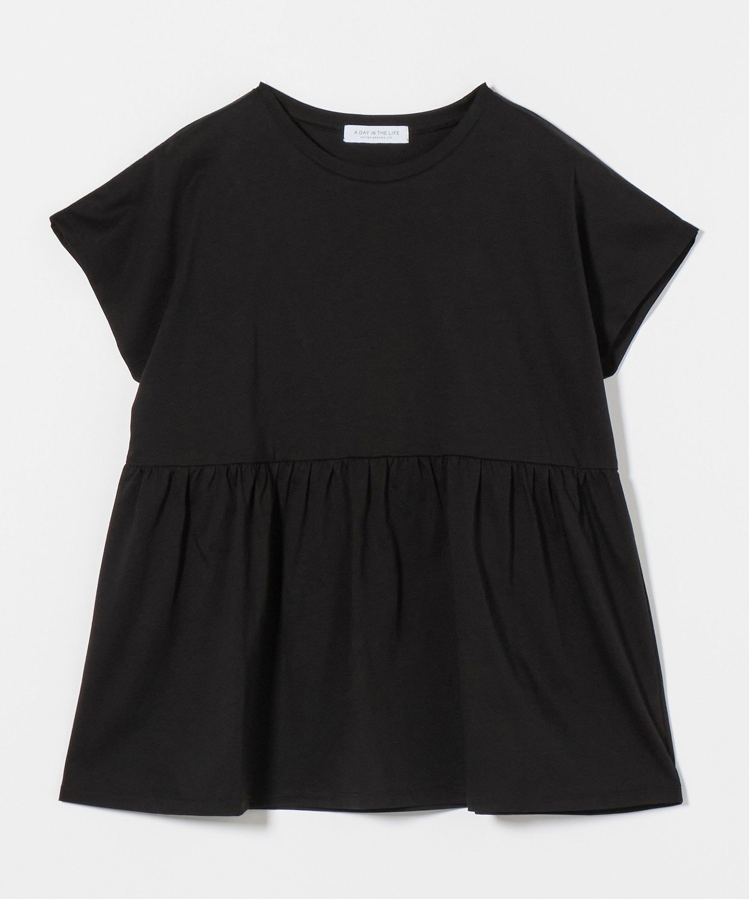 【ユナイテッドアローズ/UNITED ARROWS】のシルケット ペプラム カットソー A DAY IN THE LIFE インテリア・キッズ・メンズ・レディースファッション・服の通販 founy(ファニー) 　ファッション　Fashion　レディースファッション　Fashion for Women　トップス・カットソー　Cut & Sew Tops　カットソー・ベーシックTシャツ　Cut-and-Sewn Tops / Stretch Tees & Basics　カットソー　Cut and Sewn Top　コンビ　Combo, Combination Style　サンダル　Sandals, Summer Shoes　シルケット　Silket, Silky Cotton　ストライプ　Stripe, Striped Pattern　スニーカー　Sneakers, Trainers　スリーブ　Sleeve, Long Sleeve / Short Sleeve　デニム　Denim, Jeans Material　フレンチ　French, French Style　ペプラム　Peplum, Flared Hem　ボーダー　Border, Stripe　リラックス　Relax, Relaxed Fit　ワイド　Wide, Wide Fit　アウトレット　Outlet / Clearance　おすすめ　Recommended / Our Picks　夏　Summer　BLACK|ID: prp329100004755810 ipo3291000000034400136