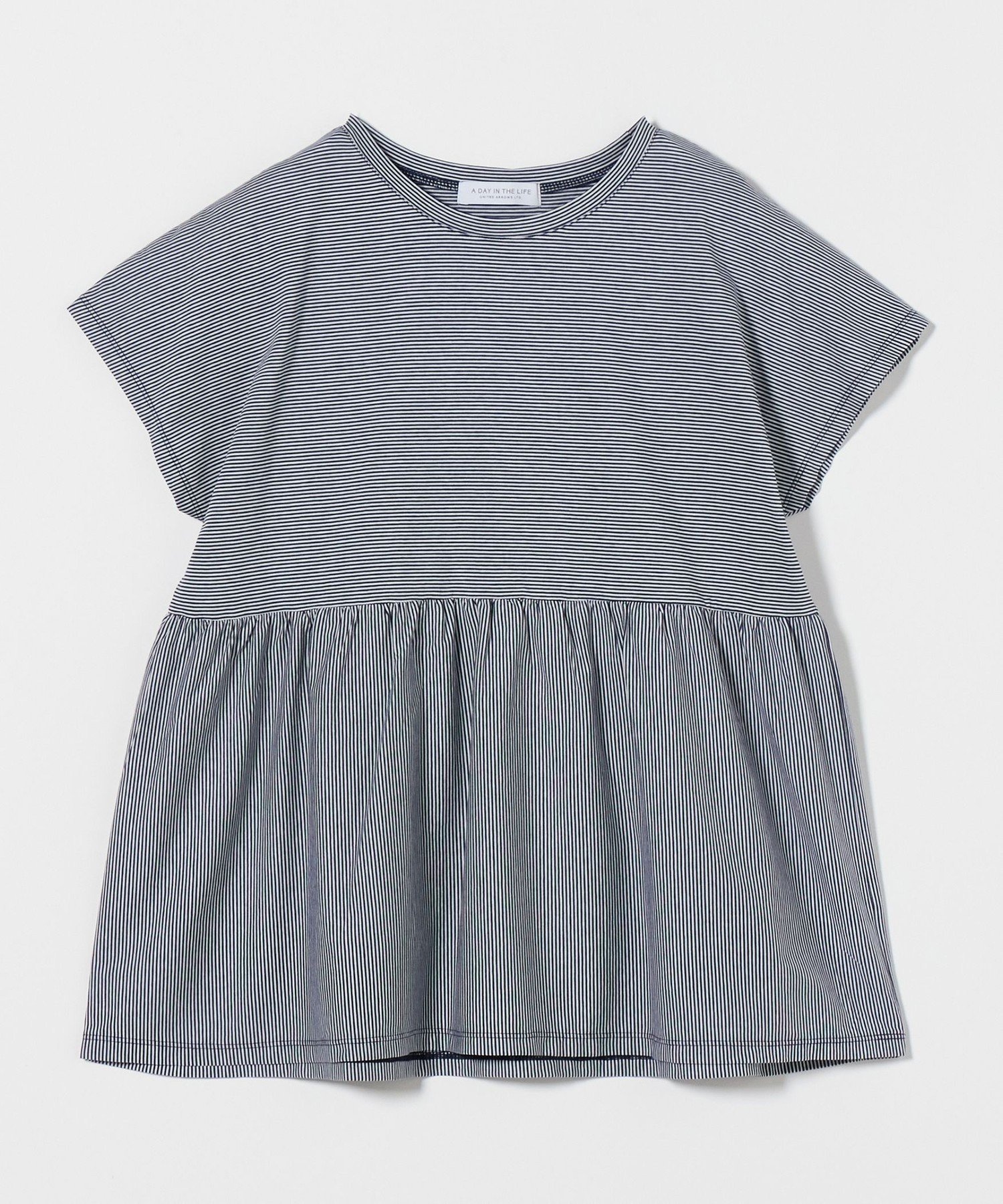 【ユナイテッドアローズ/UNITED ARROWS】のシルケット ペプラム カットソー A DAY IN THE LIFE インテリア・キッズ・メンズ・レディースファッション・服の通販 founy(ファニー) 　ファッション　Fashion　レディースファッション　Fashion for Women　トップス・カットソー　Cut & Sew Tops　カットソー・ベーシックTシャツ　Cut-and-Sewn Tops / Stretch Tees & Basics　カットソー　Cut and Sewn Top　コンビ　Combo, Combination Style　サンダル　Sandals, Summer Shoes　シルケット　Silket, Silky Cotton　ストライプ　Stripe, Striped Pattern　スニーカー　Sneakers, Trainers　スリーブ　Sleeve, Long Sleeve / Short Sleeve　デニム　Denim, Jeans Material　フレンチ　French, French Style　ペプラム　Peplum, Flared Hem　ボーダー　Border, Stripe　リラックス　Relax, Relaxed Fit　ワイド　Wide, Wide Fit　アウトレット　Outlet / Clearance　おすすめ　Recommended / Our Picks　夏　Summer　その他1|ID: prp329100004755810 ipo3291000000034400137