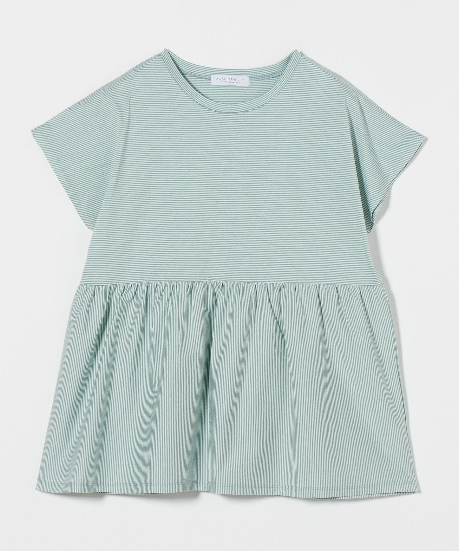 【ユナイテッドアローズ/UNITED ARROWS】のシルケット ペプラム カットソー A DAY IN THE LIFE インテリア・キッズ・メンズ・レディースファッション・服の通販 founy(ファニー) 　ファッション　Fashion　レディースファッション　Fashion for Women　トップス・カットソー　Cut & Sew Tops　カットソー・ベーシックTシャツ　Cut-and-Sewn Tops / Stretch Tees & Basics　カットソー　Cut and Sewn Top　コンビ　Combo, Combination Style　サンダル　Sandals, Summer Shoes　シルケット　Silket, Silky Cotton　ストライプ　Stripe, Striped Pattern　スニーカー　Sneakers, Trainers　スリーブ　Sleeve, Long Sleeve / Short Sleeve　デニム　Denim, Jeans Material　フレンチ　French, French Style　ペプラム　Peplum, Flared Hem　ボーダー　Border, Stripe　リラックス　Relax, Relaxed Fit　ワイド　Wide, Wide Fit　アウトレット　Outlet / Clearance　おすすめ　Recommended / Our Picks　夏　Summer　その他2|ID: prp329100004755810 ipo3291000000034400138