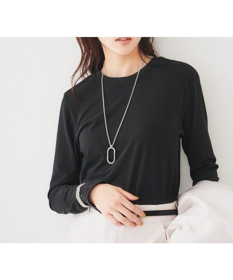 【アンタイトル/UNTITLED】のドライタッチ ロングスリーブTシャツ インテリア・キッズ・メンズ・レディースファッション・服の通販 founy(ファニー)  ファッション Fashion レディースファッション Fashion for Women トップス・カットソー Cut & Sew Tops シャツ・ブラウス・オフィスカジュアル Elegant Blouses & Button-Ups ロングTシャツ・Tシャツ Longline T-Shirts & Tees インナー Innerwear ジャケット Jacket, Outerwear スウェット / スエット Sweatshirt, Sweatwear スマート Smart, Elegant スリーブ Sleeve, Long Sleeve / Short Sleeve ツイル Twist, Twisted Detail ベーシック Basic, Essential ロング Long, Long-Length ヴィンテージ Vintage Style チャコールグレー|ID: prp329100004755944 ipo3291000000034401772