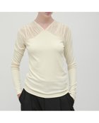 【エイチオーヴィー/H O V】のkiehtova/TULLE DOCKING TOPS/チュール ドッキング トップス 長袖 シアー 人気、トレンドファッション・服の通販 founy(ファニー) ファッション Fashion レディースファッション Fashion for Women トップス・カットソー Cut & Sew Tops シアー Sheer, See-Through チュール Tulip, Tulip Motif ドッキング Docking, Mixed Material 長袖 Long Sleeve, Full Sleeve thumbnail ivory|ID: prp329100004755954 ipo3291000000034822118