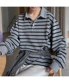 【チャオパニックティピー/CIAOPANIC TYPY】の【WEB限定】ボーダー襟付きトップス グレー|ID: prp329100004756020 ipo3291000000034402542