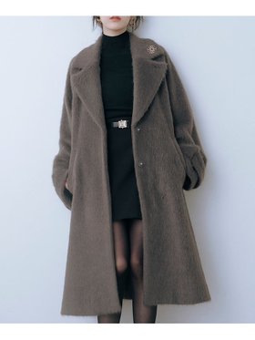 【スナイデル/SNIDEL】のブローチ付きシャギーロングコート 人気、トレンドファッション・服の通販 founy(ファニー) ファッション Fashion レディースファッション Fashion for Women アウター Coat / Outerwear Collection コート・ロングコート・ピーコート Long Coats, Peacoats & More ウェーブ Wavy Pattern エレガント 上品 Elegant 今季 This Season, Current Season ストレート Straight, Straight Cut スマート Smart, Elegant トレンド Trend, Trending Now フロント Front, Front Design ブローチ Brooch, Pin Brooch ポケット Pocket, Pocket Detail おすすめ Recommended / Our Picks |ID:prp329100004756066