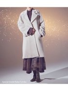 【スナイデル/SNIDEL】のブローチ付きシャギーロングコート LBEG[035]|ID:prp329100004756066