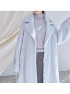 【スナイデル/SNIDEL】のブローチ付きシャギーロングコート LBLU[081]|ID:prp329100004756066