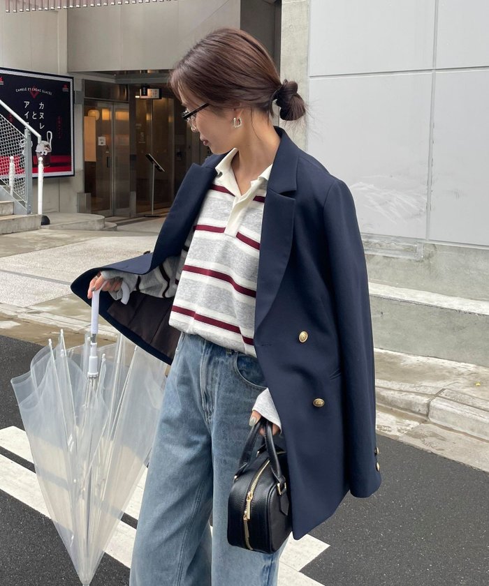 【フレディ&グロスター/FREDY&GLOSTER】のダブルブレストジャケット インテリア・キッズ・メンズ・レディースファッション・服の通販 founy(ファニー) https://founy.com/ ファッション Fashion レディースファッション Fashion for Women アウター Coat / Outerwear Collection レディースジャケット・軽アウター Jackets 2025年 2025 2025-2026秋冬・A/W Autumn/Winter 2025–26 AW25–26 シンプル Simple, Minimal デニム Denim, Jeans Material トレンド Trend, Trending Now 今季 This Season, Current Season 定番 Standard, Basic Item |ID: prp329100004756136 ipo3291000000034509251