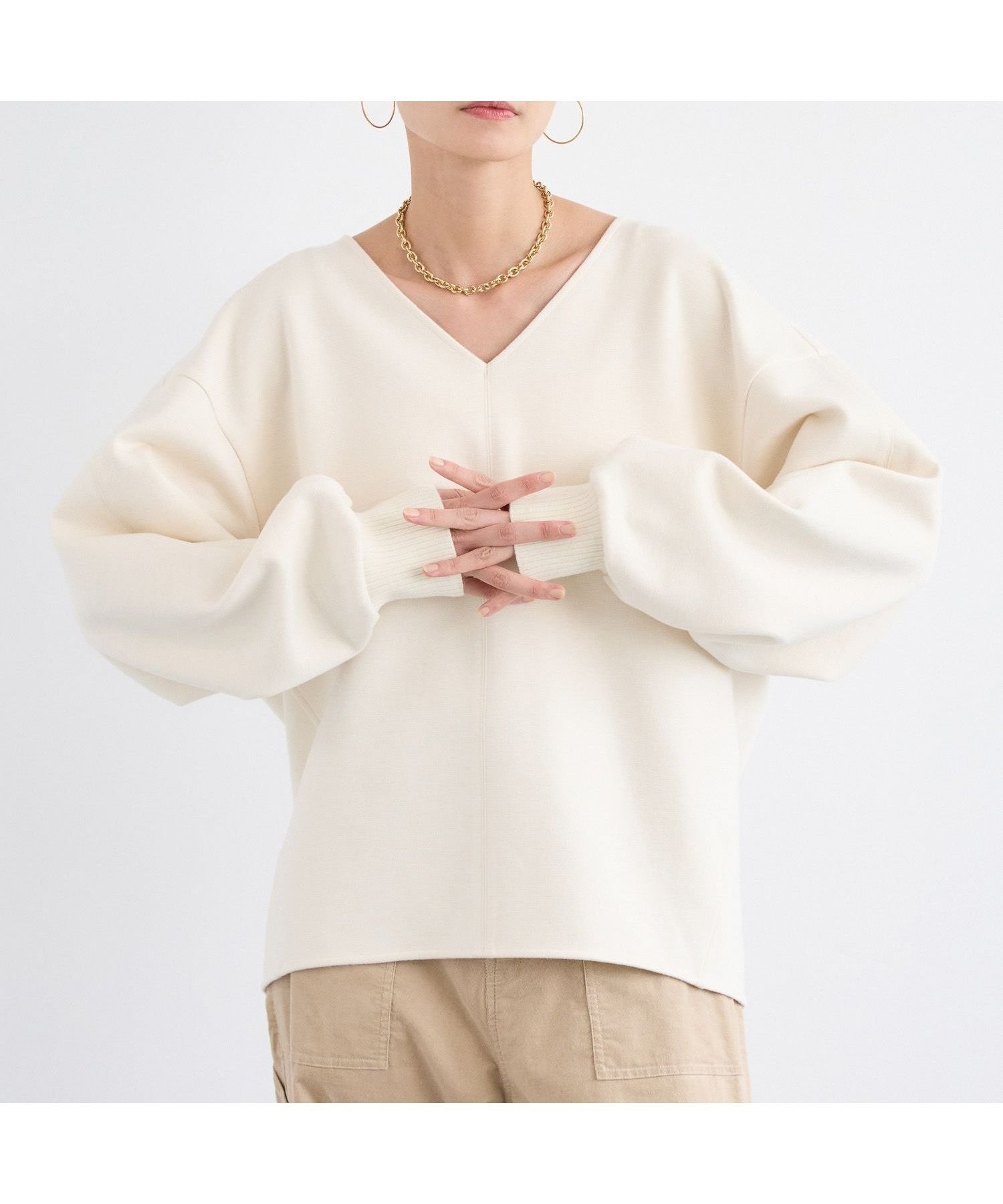 【バンヤードストーム/BARNYARDSTORM】のTRスムースVネックプルオーバー / マシンウォッシャブル インテリア・キッズ・メンズ・レディースファッション・服の通販 founy(ファニー) ファッション Fashion レディースファッション Fashion for Women トップス・カットソー Cut & Sew Tops カジュアルプルオーバー・ニットトップス Pullovers & Knit Tops / Casual Pullovers Vネックトップス V-Neck Tops / V-Cut Neckline Shirts デコルテ Décolleté, Neckline ワイド Wide, Wide Fit ビジネス 仕事 通勤 Business / Work / Commuting ホワイト|ID: prp329100004756197 ipo3291000000034479156