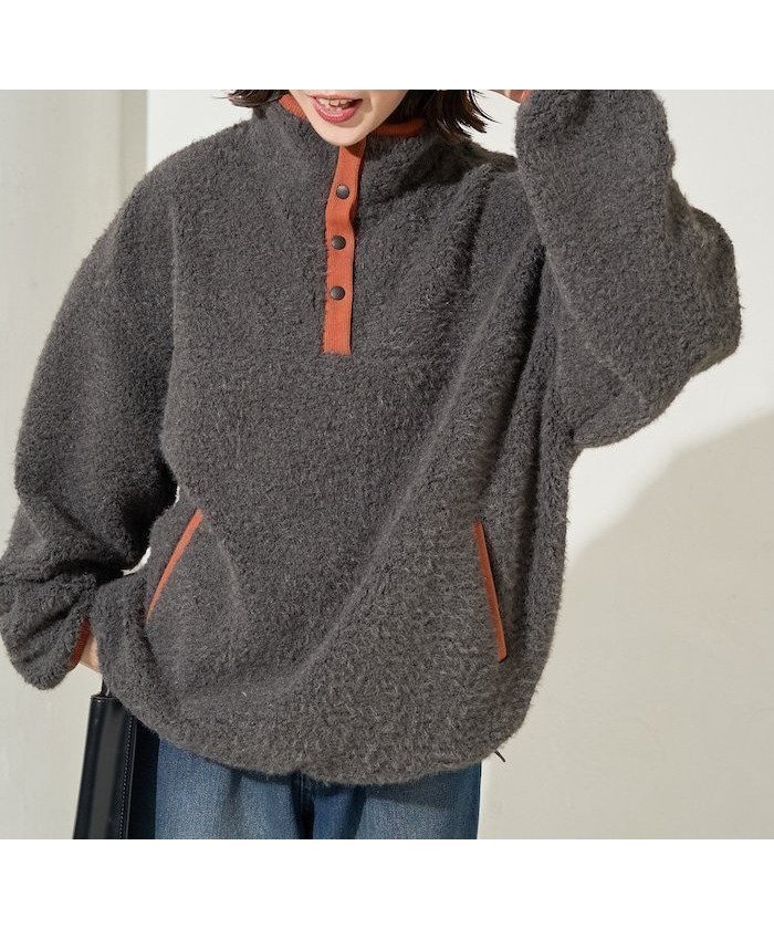 【フリークスストア/FREAK'S STORE】のマシュマロ ボア スナップ ボタン プルオーバー【限定展開】 25AW インテリア・キッズ・メンズ・レディースファッション・服の通販 founy(ファニー) 　ファッション　Fashion　レディースファッション　Fashion for Women　トップス・カットソー　Cut & Sew Tops　カジュアルプルオーバー・ニットトップス　Pullovers & Knit Tops / Casual Pullovers　アウトドア　Outdoor Clothing　キャップ　Cap, Baseball Cap　シューズ　Shoes, Footwear　ショート　Short, Short Length　シンプル　Simple, Minimal　スニーカー　Sneakers, Trainers　スラックス　Slacks, Dress Pants　デニム　Denim, Jeans Material　ドローコード　Drawcord, Drawstring Cord　フラット　Flat, Flat Shoes　フロント　Front, Front Design　無地　Plain, Solid Color　リラックス　Relax, Relaxed Fit　A/W・秋冬　Autumn/Winter　冬　Winter / This Winter　おすすめ　Recommended / Our Picks　2025年　2025　2025-2026秋冬・A/W　Autumn/Winter 2025–26 AW25–26　グレー|ID: prp329100004756316 ipo3291000000034704874