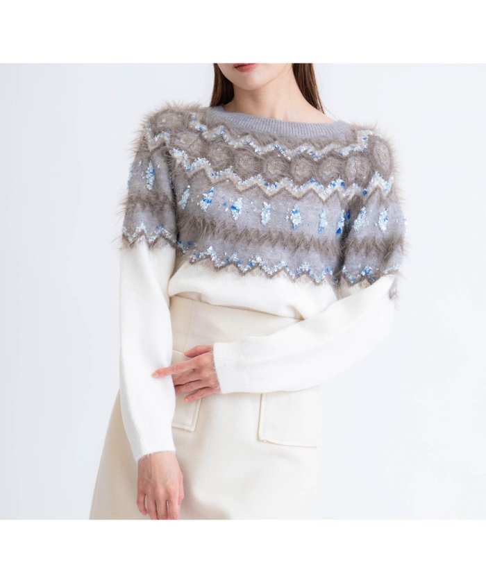 【ノエラ/Noela】のノルディック柄ニット インテリア・キッズ・メンズ・レディースファッション・服の通販 founy(ファニー) https://founy.com/ ファッション Fashion レディースファッション Fashion for Women トップス・カットソー Cut & Sew Tops ニット Knit Tops & Sweaters フェザー Feather, Feather Detail ポケット Pocket, Pocket Detail 冬 Winter / This Winter 定番 Standard, Basic Item |ID: prp329100004756349 ipo3291000000034582255