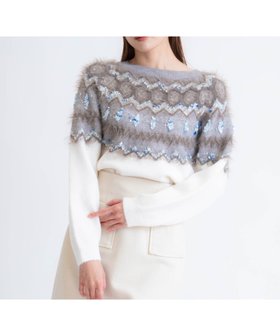 【ノエラ/Noela】のノルディック柄ニット 人気、トレンドファッション・服の通販 founy(ファニー) ファッション Fashion レディースファッション Fashion for Women トップス・カットソー Cut & Sew Tops ニット Knit Tops & Sweaters フェザー Feather, Feather Detail ポケット Pocket, Pocket Detail 冬 Winter / This Winter 定番 Standard, Basic Item |ID:prp329100004756349