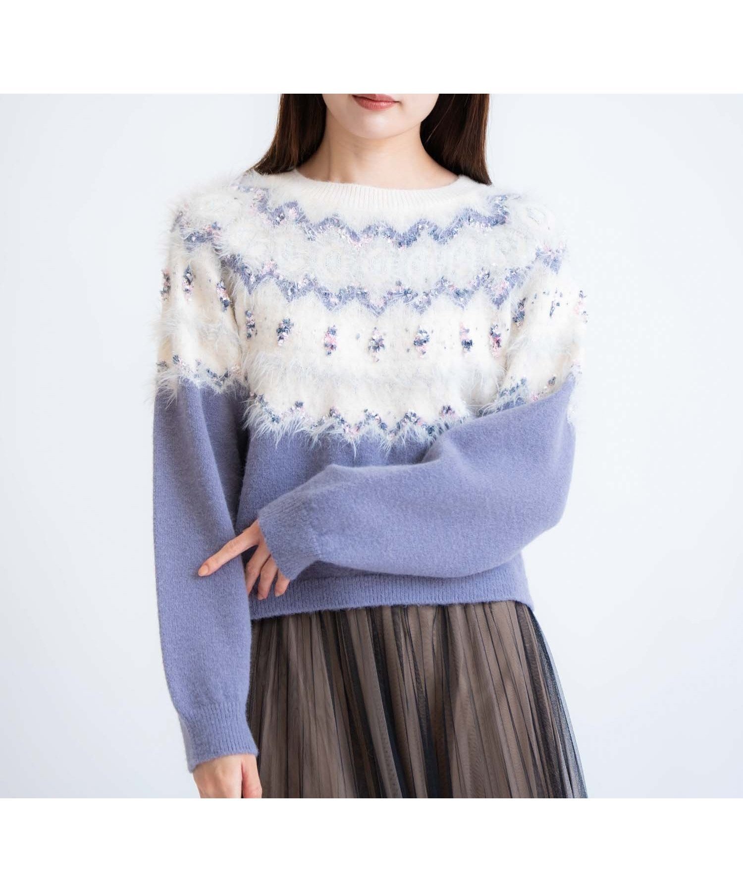 【ノエラ/Noela】のノルディック柄ニット インテリア・キッズ・メンズ・レディースファッション・服の通販 founy(ファニー) ファッション Fashion レディースファッション Fashion for Women トップス・カットソー Cut & Sew Tops ニット Knit Tops & Sweaters フェザー Feather, Feather Detail ポケット Pocket, Pocket Detail 冬 Winter / This Winter 定番 Standard, Basic Item ブルー|ID: prp329100004756349 ipo3291000000034582258