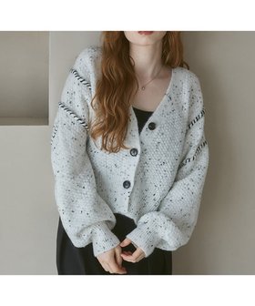 【バブ ブージュルード/Bab Bou Jeloud】のチョコチップショートニットカーディガン 人気、トレンドファッション・服の通販 founy(ファニー) ファッション Fashion レディースファッション Fashion for Women トップス・カットソー Cut & Sew Tops ニット Knit Tops & Sweaters カーディガン・羽織り Layered Style Cardigans カーディガン Cardigan, Knitwear ショート Short, Short Length シンプル Simple, Minimal スマート Smart, Elegant チェック Check, Plaid, Tartan ネップ Nepp, Slub Yarn 人気 Popular, Best Seller 防寒 Cold Protection, Winter-Ready 再入荷 Restock / Back in Stock |ID:prp329100004756466