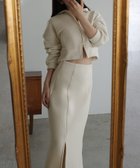 【ジュノア/JUNOAH】のLouere 裏起毛スウェットショートパーカー+スリットマーメイドスカートSET アイボリー|ID: prp329100004757088 ipo3291000000034486830