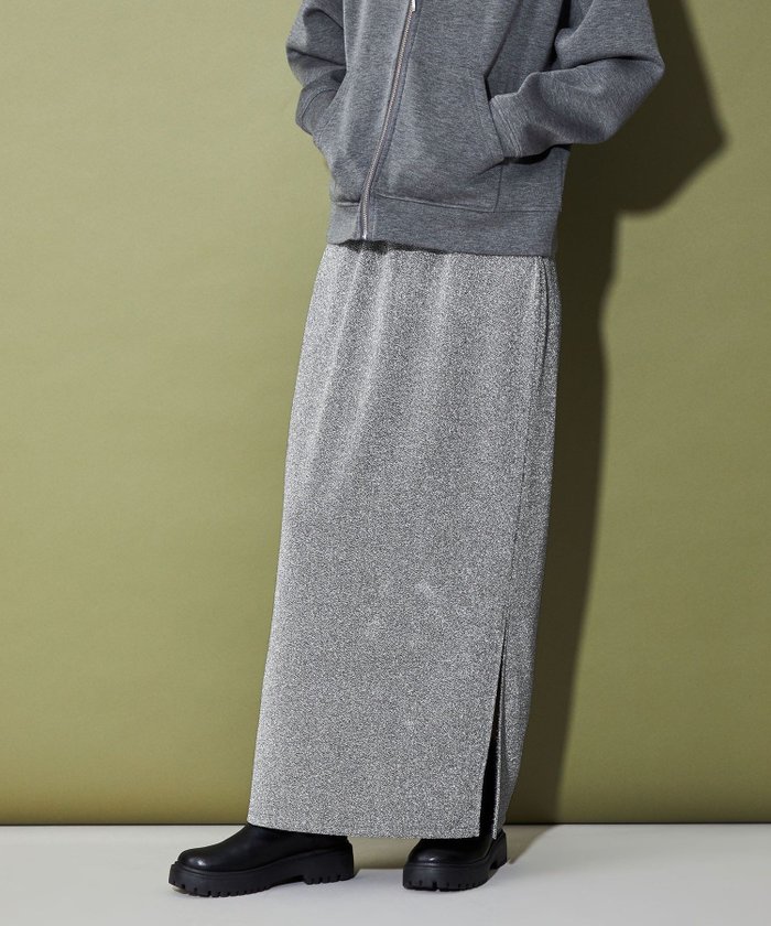 【シテン/CITEN】のCITEN ラメ ナロー スカート インテリア・キッズ・メンズ・レディースファッション・服の通販 founy(ファニー) https://founy.com/ ファッション Fashion レディースファッション Fashion for Women スカート Skirts カットソー Cut and Sewn Top 今季 This Season, Current Season シンプル Simple, Minimal スウェット / スエット Sweatshirt, Sweatwear スリット Slit, Slit Detail タイトスカート Pencil Skirt, Tight Skirt トレンド Trend, Trending Now フィット Fit, Slim Fit マニッシュ Mannish, Boyish メタリック Metallic, Shiny Finish ルーズ Loose, Oversized A/W・秋冬 Autumn/Winter おすすめ Recommended / Our Picks |ID: prp329100004757107 ipo3291000000034598327