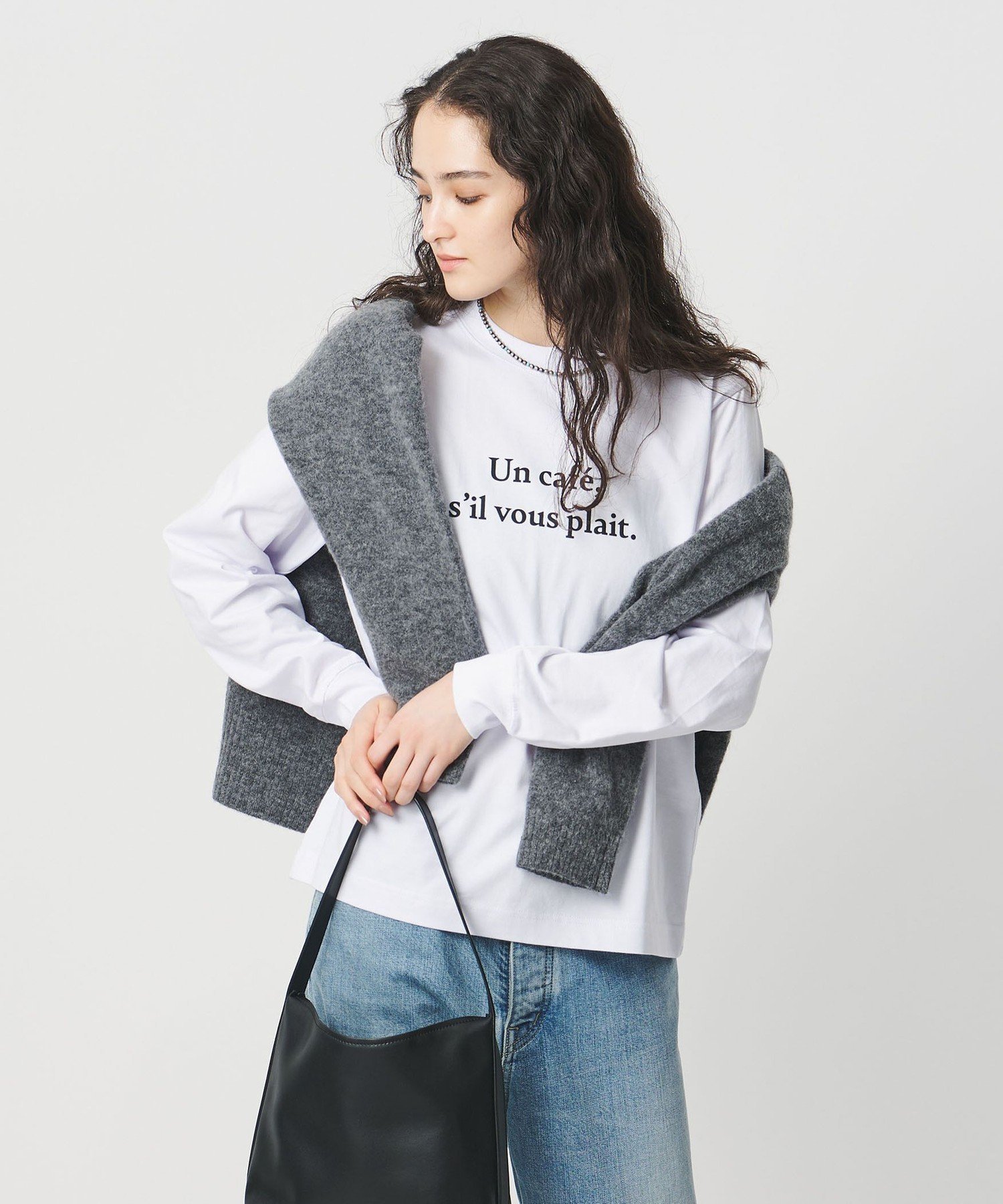 【ユナイテッドアローズ/UNITED ARROWS】のLes Petits Basics UN CAFE ロングスリーブ Tシャツ インテリア・キッズ・メンズ・レディースファッション・服の通販 founy(ファニー)  ファッション Fashion レディースファッション Fashion for Women トップス・カットソー Cut & Sew Tops シャツ・ブラウス・オフィスカジュアル Elegant Blouses & Button-Ups ロングTシャツ・Tシャツ Longline T-Shirts & Tees インナー Innerwear シンプル Simple, Minimal ジャケット Jacket, Outerwear スリーブ Sleeve, Long Sleeve / Short Sleeve ダウン Down, Puffer フランス France, French プリント Print, Printed Pattern ベーシック Basic, Essential モダン Modern, Contemporary ロング Long, Long-Length おすすめ Recommended / Our Picks WHITE|ID: prp329100004757113 ipo3291000000034413762