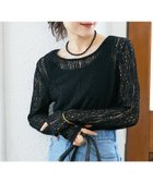 【ルクールブラン/le.coeur blanc】の《手洗い可能》ストレッチレースクルーネックカットソー ブラック|ID: prp329100004757115 ipo3291000000034545657