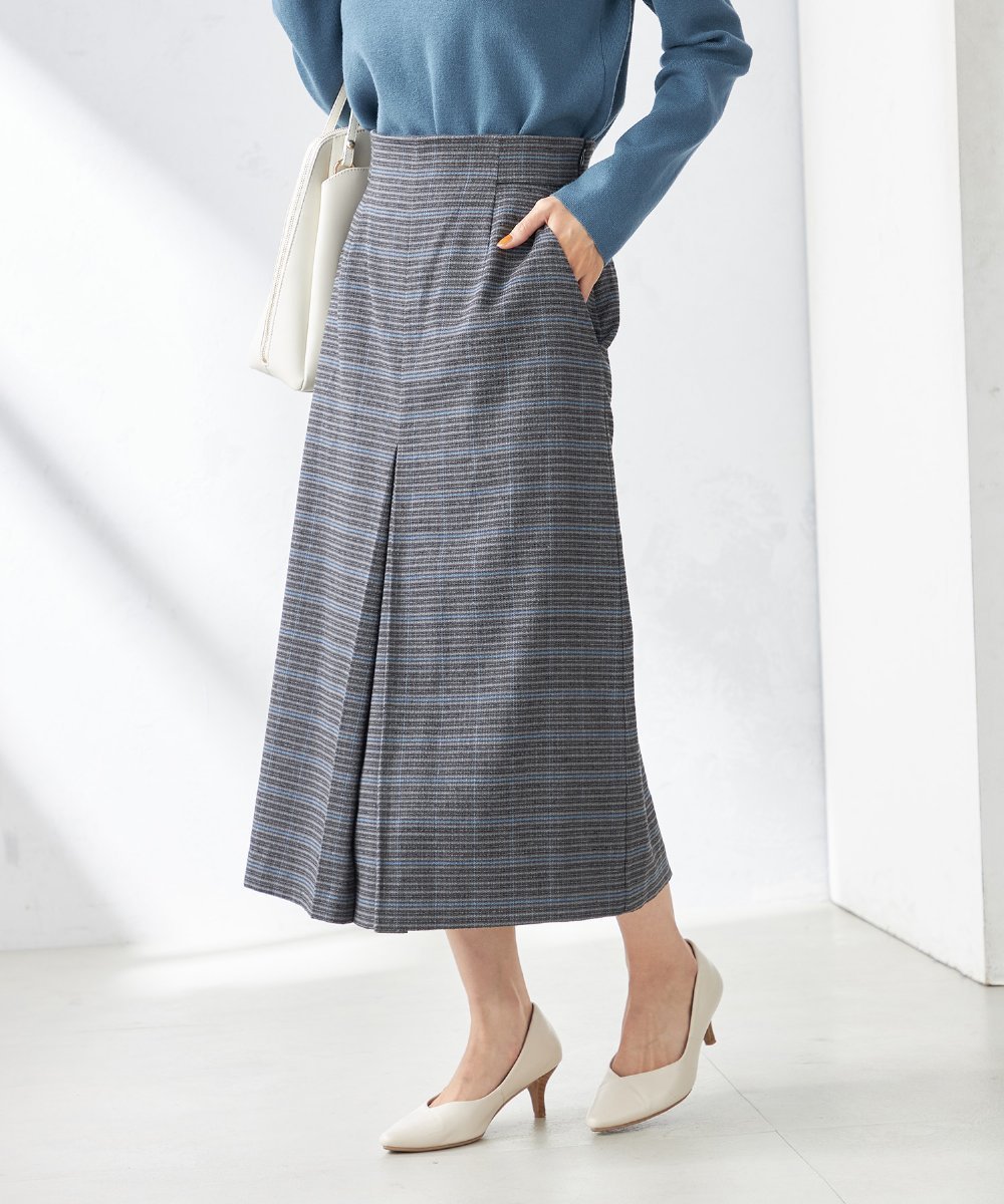 【アー ヴェー ヴェー/a.v.v】の起毛チェックAラインスカート 人気、トレンドファッション・服の通販 founy(ファニー) 　ファッション　Fashion　レディースファッション　Fashion for Women　スカート　Skirts　Aライン・フレアスカート　A-Line & Flared Skirts　シンプル　Simple, Minimal　スウェット / スエット　Sweatshirt, Sweatwear　ストレッチ　Stretch, Stretchy Fabric　センター　Center, Center Line　チェック　Check, Plaid, Tartan　プリーツ　Pleats, Pleated　ボックス　Boxy, Box Shape　楽ちん　Easy Fit, Comfortable　再入荷　Restock / Back in Stock　おすすめ　Recommended / Our Picks　 other-1|ID: prp329100004757129 ipo3291000000034413887