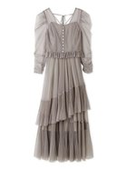 【スナイデル/SNIDEL】のSustainableティアードチュールドレス 人気、トレンドファッション・服の通販 founy(ファニー) ファッション Fashion レディースファッション Fashion for Women ワンピース Dresses フォーマル・パーティードレス・結婚式用ドレス Elegant & Casual Dresses イエロー Yellow インナー Innerwear ウェーブ Wavy Pattern エレガント 上品 Elegant ギャザー Gathered, Ruffled シアー Sheer, See-Through シャーリング Shirring, Ruched ショルダー Shoulder, Shoulder Strap ジャケット Jacket, Outerwear センター Center, Center Line ドッキング Docking, Mixed Material フィット Fit, Slim Fit フリル Frill, Ruffle おすすめ Recommended / Our Picks ホリデーシーズン Holiday Season thumbnail GRY[006]|ID: prp329100004757164 ipo3291000000034414095