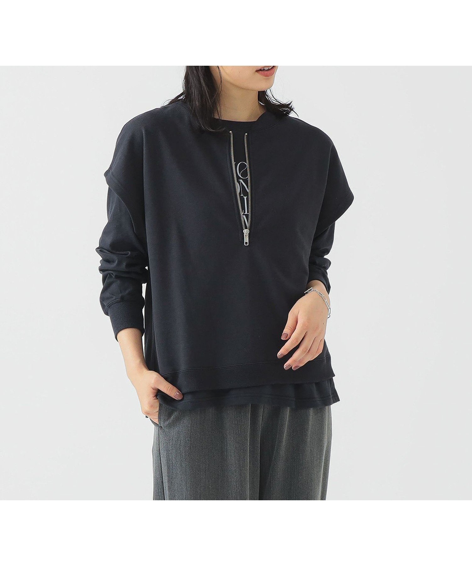 【ビーミングライフストアバイビームス/B:MING LIFE STORE by BEAMS】の【10/30新規値下げ】裏毛スウェット * ロゴTシャツ セット(セットアイテム) 25AW 秋冬 ロングシーズン ロンT 着回し インテリア・キッズ・メンズ・レディースファッション・服の通販 founy(ファニー) 　ファッション　Fashion　レディースファッション　Fashion for Women　トップス・カットソー　Cut & Sew Tops　シャツ・ブラウス・オフィスカジュアル　Elegant Blouses & Button-Ups　レディースパーカー・カジュアルフーディー　Casual Hoodies & Sweatshirts　ロングTシャツ・Tシャツ　Longline T-Shirts & Tees　スウェット・クルーネックトップス　Sweatshirts & Crewnecks / Relaxed Fit Sweat Tops　インナー　Innerwear　カットソー　Cut and Sewn Top　スウェット / スエット　Sweatshirt, Sweatwear　スリーブ　Sleeve, Long Sleeve / Short Sleeve　バランス　Balance, Style Balance　フレンチ　French, French Style　フロント　Front, Front Design　プリント　Print, Printed Pattern　ロング　Long, Long-Length　A/W・秋冬　Autumn/Winter　再入荷　Restock / Back in Stock　おすすめ　Recommended / Our Picks　2025年　2025　2025-2026秋冬・A/W　Autumn/Winter 2025–26 AW25–26　INK_BLACK*INK_BLACK|ID: prp329100004757173 ipo3291000000034414146