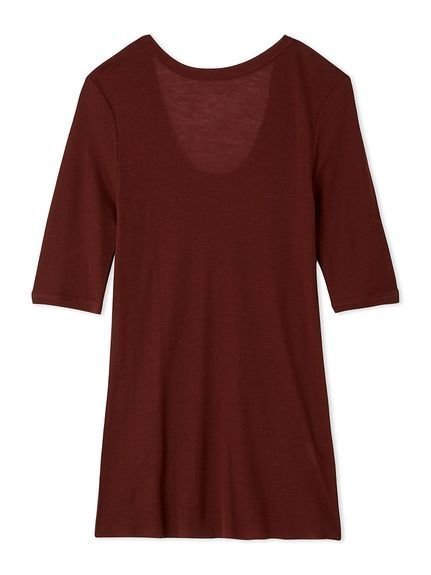 【ミラオーウェン/Mila Owen】のボートネック後ろあきハーフスリーブT インテリア・キッズ・メンズ・レディースファッション・服の通販 founy(ファニー) 　ファッション　Fashion　レディースファッション　Fashion for Women　インナー　Innerwear　今秋　This Fall　シアー　Sheer, See-Through　ストレッチ　Stretch, Stretchy Fabric　スマート　Smart, Elegant　スリーブ　Sleeve, Long Sleeve / Short Sleeve　トレンド　Trend, Trending Now　ハーフ　Half, Half-Length　フロント　Front, Front Design　ラウンド　Round, Round Neck　ロング　Long, Long-Length　BRD[078]|ID: prp329100004757361 ipo3291000000034416245