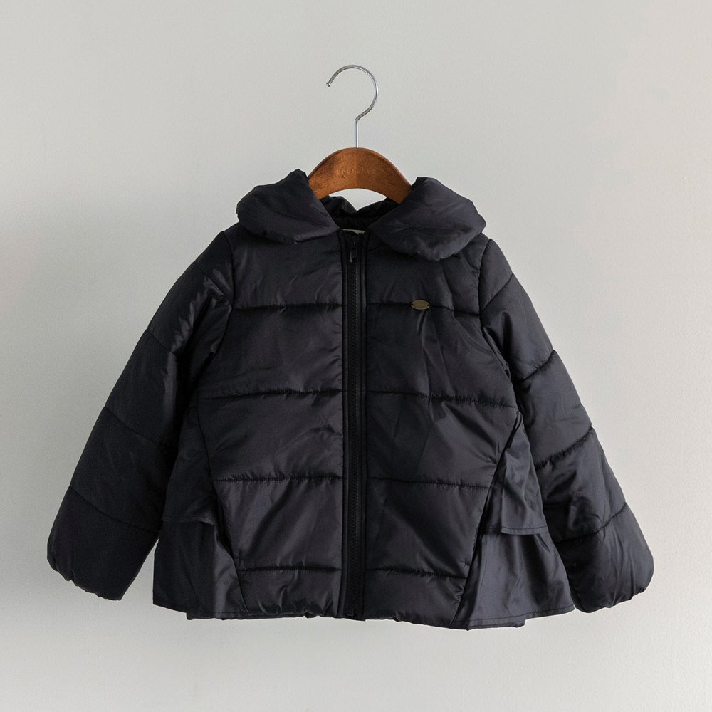 【ブランシェス/branshes / KIDS】の【マシンウォッシャブル】フリルアウター インテリア・キッズ・メンズ・レディースファッション・服の通販 founy(ファニー) 　ファッション　Fashion　キッズファッション　Fashion for Kids　アウター　Coat Outerwear /Kids　シンプル　Simple, Minimal　チェック　Check, Plaid, Tartan　フリル　Frill, Ruffle　プレート　Plate, Dish　ポケット　Pocket, Pocket Detail　無地　Plain, Solid Color　ブラック|ID: prp329100004757503 ipo3291000000034592394