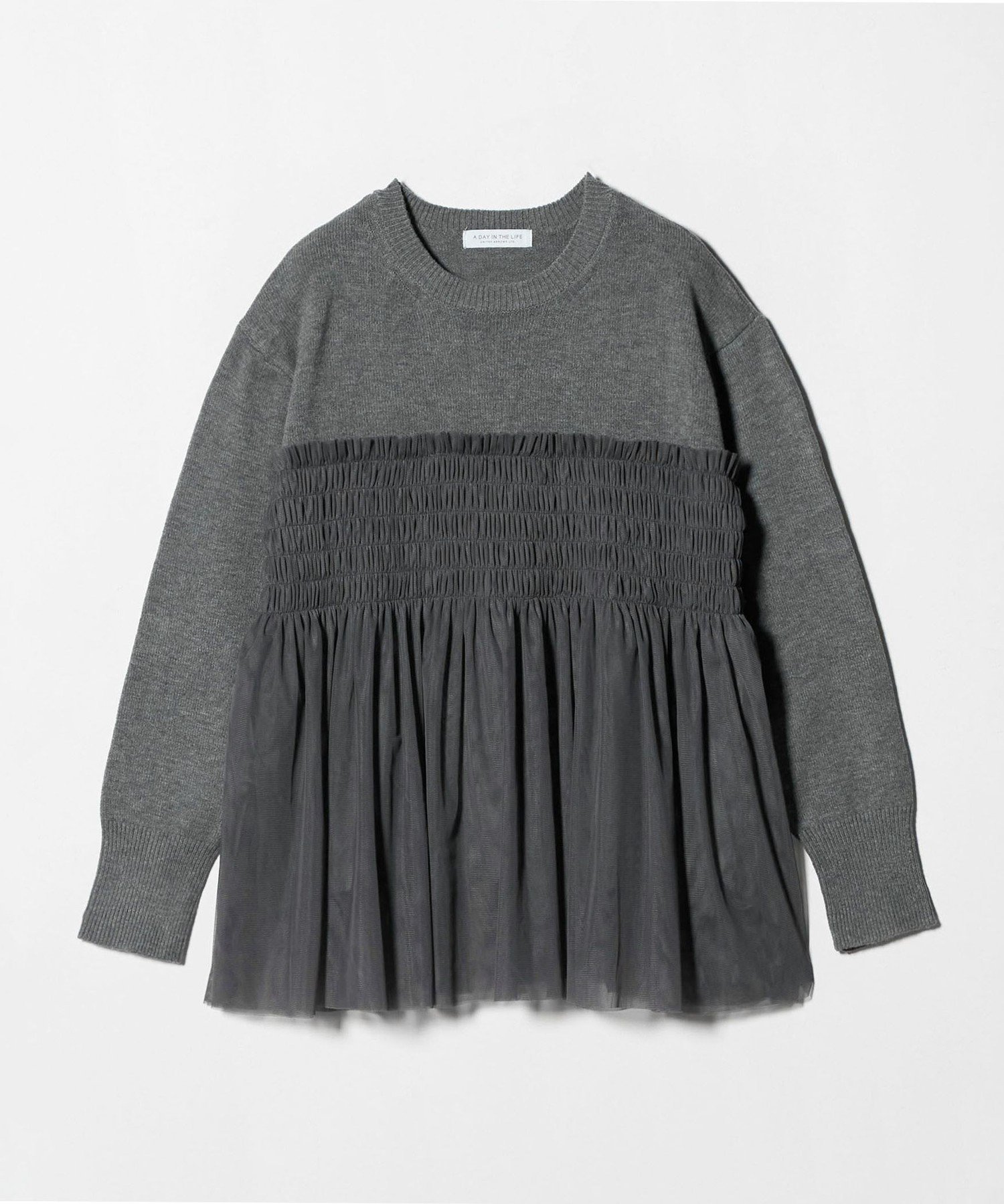 【ユナイテッドアローズ/UNITED ARROWS】のチュールビスチェ フェイクレイヤード ニット A DAY IN THE LIFE 人気、トレンドファッション・服の通販 founy(ファニー) 　ファッション　Fashion　レディースファッション　Fashion for Women　トップス・カットソー　Cut & Sew Tops　ニット　Knit Tops & Sweaters　ビスチェ　Bustiers & Corset Tops / Layered Bustier Style　アクセサリー　Fashion Accessories　シンプル　Simple, Minimal　スラックス　Slacks, Dress Pants　チュール　Tulip, Tulip Motif　デニム　Denim, Jeans Material　トレンド　Trend, Trending Now　ネックレス　Necklace, Pendant Necklace　バランス　Balance, Style Balance　パール　Pearl, Pearl Accent　ビスチェ　Bustier, Corset Top　フェミニン　Feminine, Girly　ボトム　Bottoms, Lower Wear　ミックス　Mix, Mixed Style　アウトレット　Outlet / Clearance　おすすめ　Recommended / Our Picks　ビジネス 仕事 通勤　Business / Work / Commuting　 other-1|ID: prp329100004757557 ipo3291000000034730564