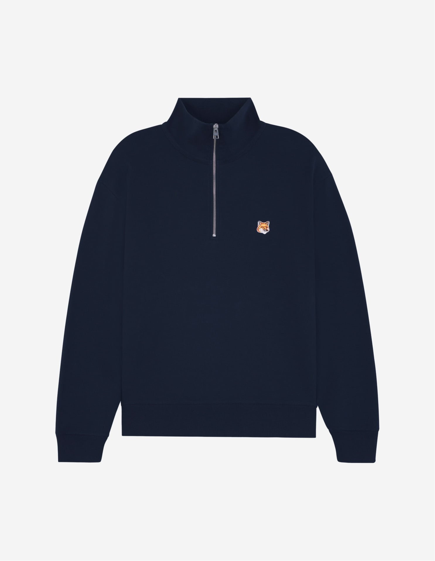 【その他のブランド/Other】の【公式】Maison Kitsune FOX HEAD PATCH COMFORT HALF ZIP SWEATSHIRT インテリア・キッズ・メンズ・レディースファッション・服の通販 founy(ファニー) ファッション Fashion メンズファッション Fashion for Men トップス・カットソー Cut & Sew Tops パーカー・フーディー / カジュアルコーデ Hoodies & Parkas メンズシャツ Shirts スウェット / スエット Sweatshirt, Sweatwear 長袖 Long Sleeve, Full Sleeve パッチ Patch, Appliqué フォックス Fox, Fox Fur メルトン Melton, Heavy Wool 無地 Plain, Solid Color INK BLUE|ID: prp329100004757567 ipo3291000000034449933