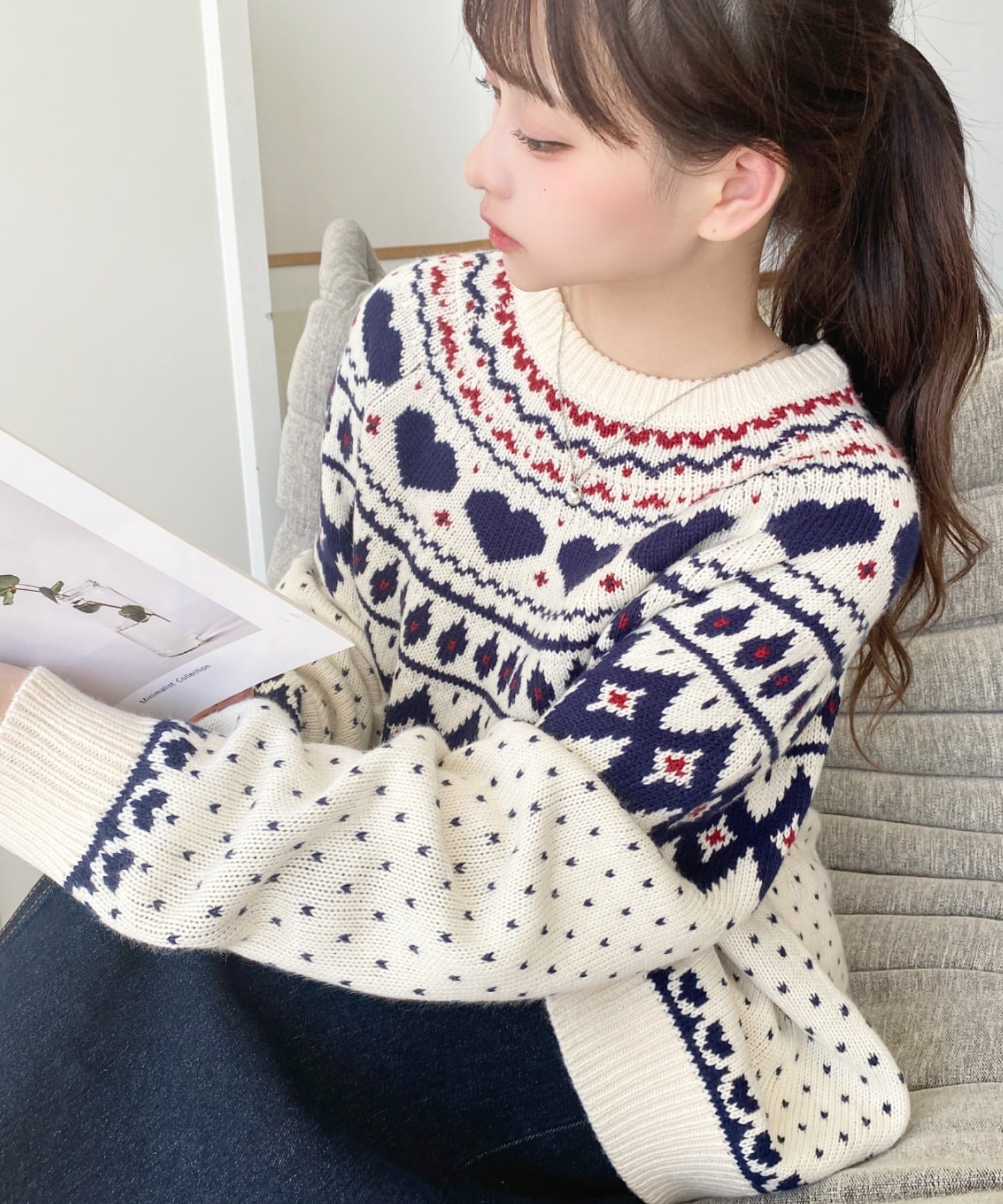 【モーメントプラス/moment+ / MEN】の5G ハート柄求心ジャガードニットプルオーバー 人気、トレンドファッション・服の通販 founy(ファニー) 　ファッション　Fashion　メンズファッション　Fashion for Men　トップス・カットソー　Cut & Sew Tops　ニット・セーター / 定番トップス　Knit Tops & Sweaters　アクリル　Acrylic Material　カットソー　Cut and Sewn Top　シルバー　Silver, Metallic Silver　シンプル　Simple, Minimal　デニム　Denim, Jeans Material　トレンド　Trend, Trending Now　定番　Standard, Basic Item　バランス　Balance, Style Balance　ベーシック　Basic, Essential　ボトム　Bottoms, Lower Wear　リラックス　Relax, Relaxed Fit　ロング　Long, Long-Length　再入荷　Restock / Back in Stock　プチプライス・低価格　Affordable / Budget Price　おすすめ　Recommended / Our Picks　 other-1|ID: prp329100004757650 ipo3291000000034449013