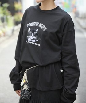 【アイモハ/aimoha】のHOOK -original- ふわふわ猫刺繍ロンTEE 人気、トレンドファッション・服の通販 founy(ファニー) ファッション Fashion レディースファッション Fashion for Women トップス・カットソー Cut & Sew Tops ロングTシャツ・Tシャツ Longline T-Shirts & Tees カーゴパンツ Cargo Pants, Utility Pants シンプル Simple, Minimal スニーカー Sneakers, Trainers デニム Denim, Jeans Material 猫 Cat, Kitty フロント Front, Front Design モチーフ Motif, Design Theme おすすめ Recommended / Our Picks |ID:prp329100004758129
