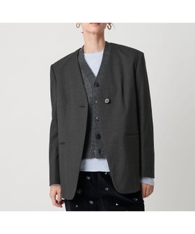 【ビューティ&ユース ユナイテッドアローズ/BEAUTY&YOUTH / UNITED ARROWS】のポリエステルレーヨン ノーカラー1ボタンジャケット 人気、トレンドファッション・服の通販 founy(ファニー) ファッション Fashion レディースファッション Fashion for Women アウター Coat / Outerwear Collection レディースジャケット・軽アウター Jackets 秋 Autumn ジャケット Jacket, Outerwear センター Center, Center Line ボトム Bottoms, Lower Wear おすすめ Recommended / Our Picks |ID:prp329100004758140