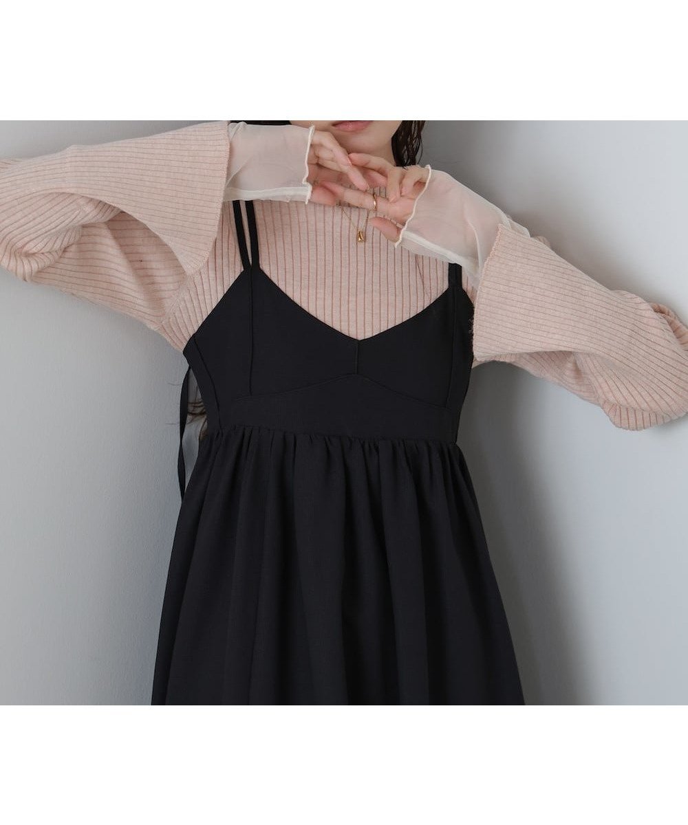 【バブ ブージュルード/Bab Bou Jeloud】の【着回し力抜群! 選べるネック】チュールレイヤードリブニット インテリア・キッズ・メンズ・レディースファッション・服の通販 founy(ファニー) 　ファッション　Fashion　レディースファッション　Fashion for Women　トップス・カットソー　Cut & Sew Tops　ニット　Knit Tops & Sweaters　インナー　Innerwear　ストレッチ　Stretch, Stretchy Fabric　スマート　Smart, Elegant　センター　Center, Center Line　チェック　Check, Plaid, Tartan　チュール　Tulip, Tulip Motif　ハイネック　High Neck, Mock Neck　フェミニン　Feminine, Girly　マーメイド　Mermaid, Fishtail Silhouette　再入荷　Restock / Back in Stock　おすすめ　Recommended / Our Picks　エレガント 上品　Elegant　PINK|ID: prp329100004758147 ipo3291000000034793893